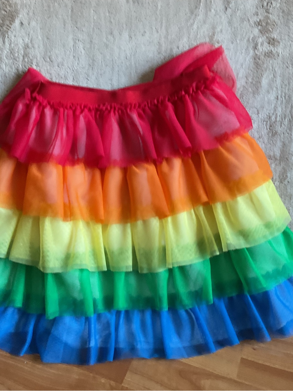 XL Rainbow Tiered Ruffle Skirt - Bright Multicolor Tulle